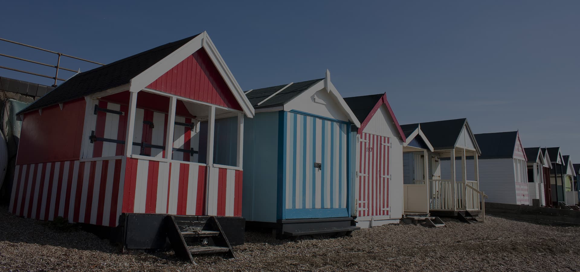 Beach huts on a sunny day